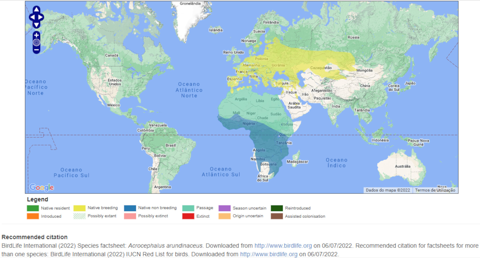 Mapa de Distribuição Mundial