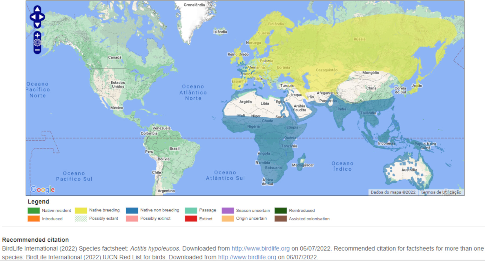 Mapa de Distribuição Mundial