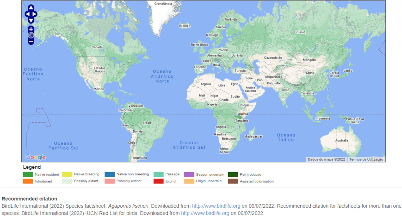 Mapa de Distribuição Mundial