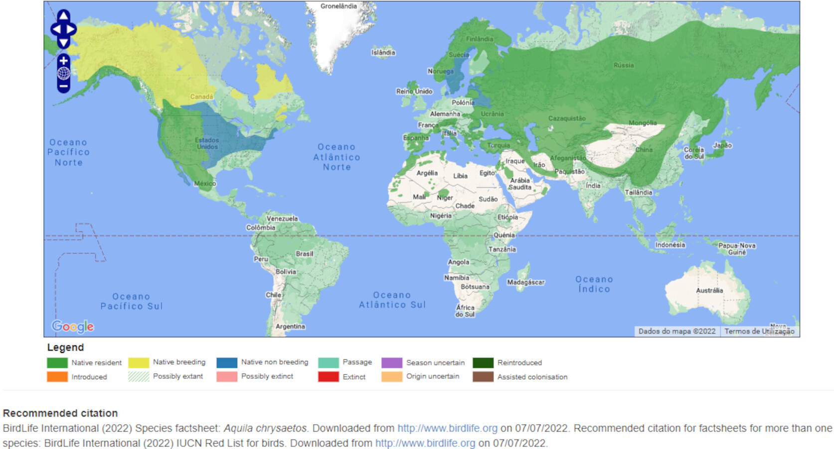 Mapa de Distribuição Mundial