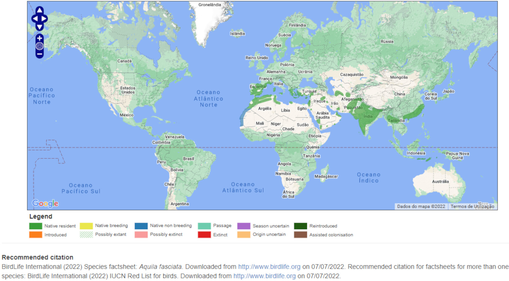 Mapa de Distribuição Mundial
