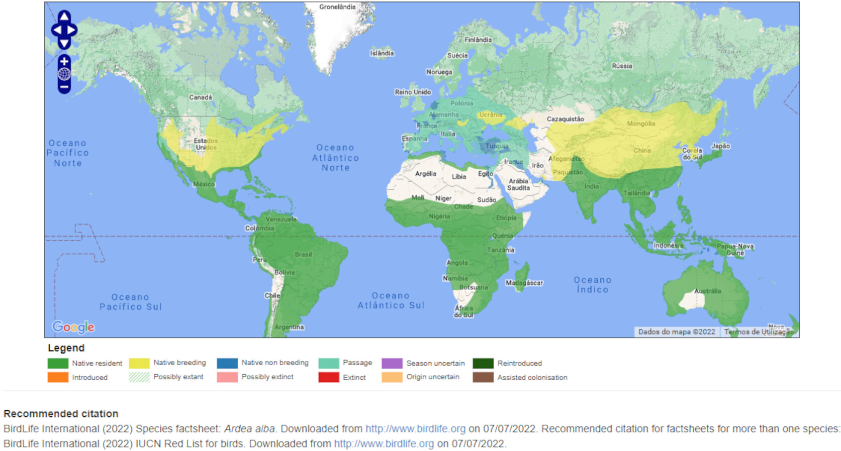 Mapa de Distribuição Mundial