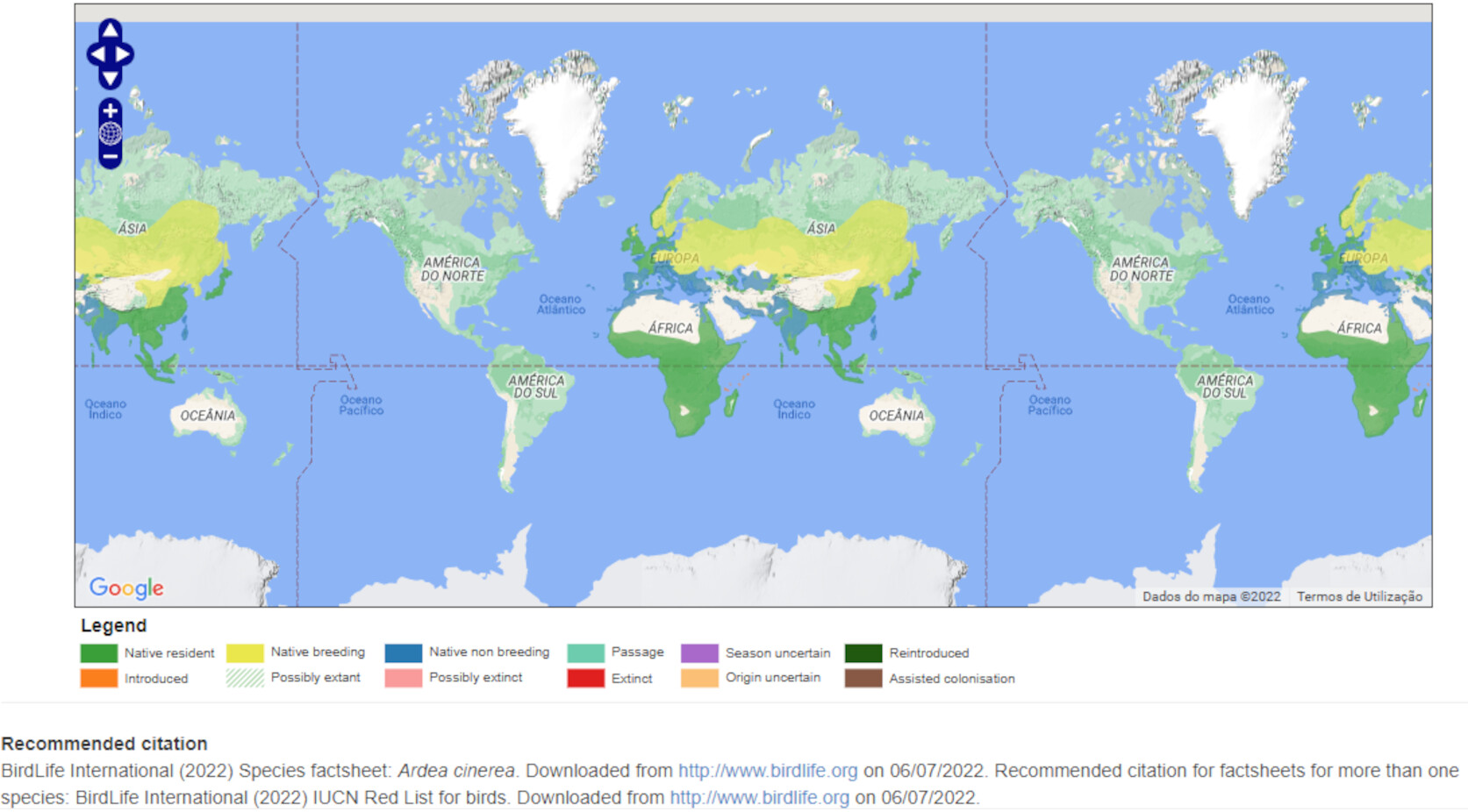 Mapa de Distribuição Mundial