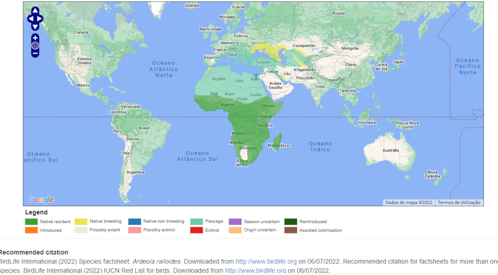 Mapa de Distribuição Mundial