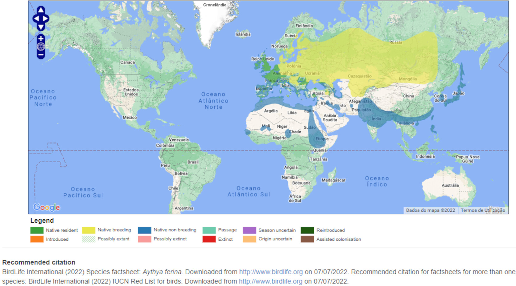 Mapa de Distribuição Mundial