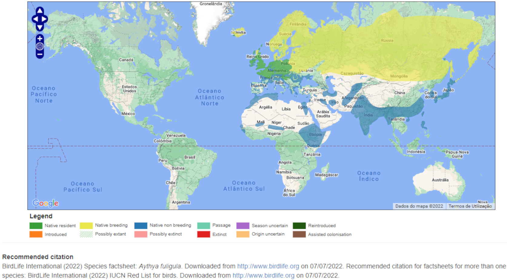 Mapa de Distribuição Mundial