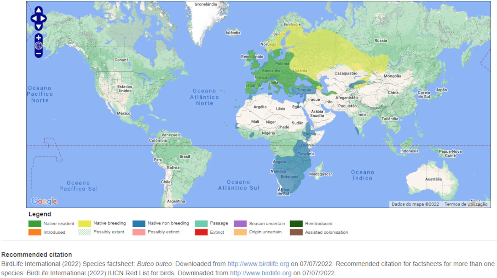 Mapa de Distribuição Mundial