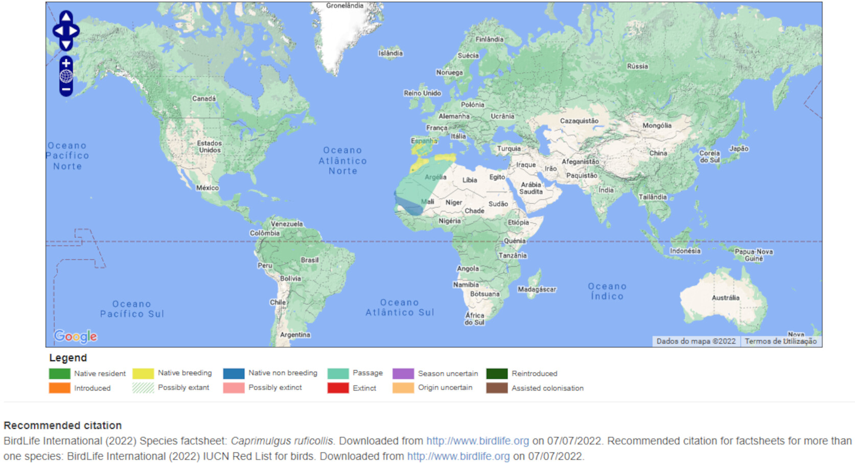 Mapa de Distribuição Mundial