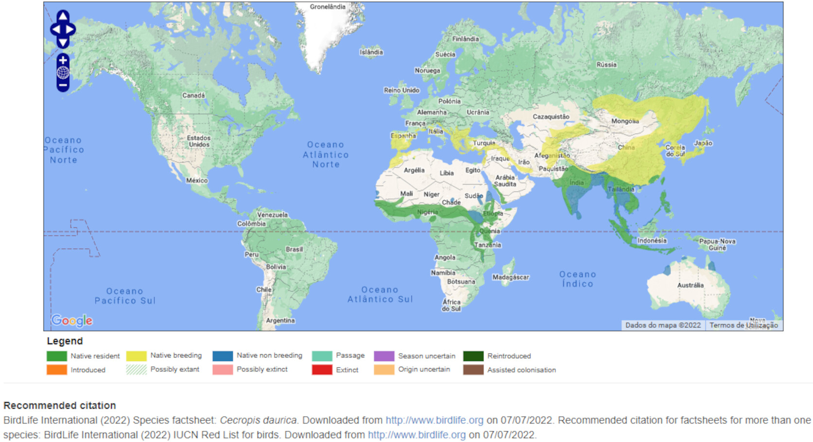 Mapa de Distribuição Mundial