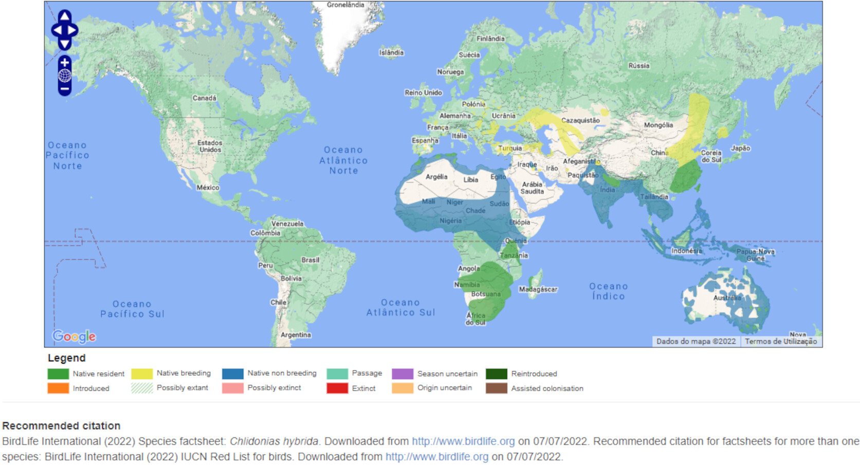 Mapa de Distribuição Mundial