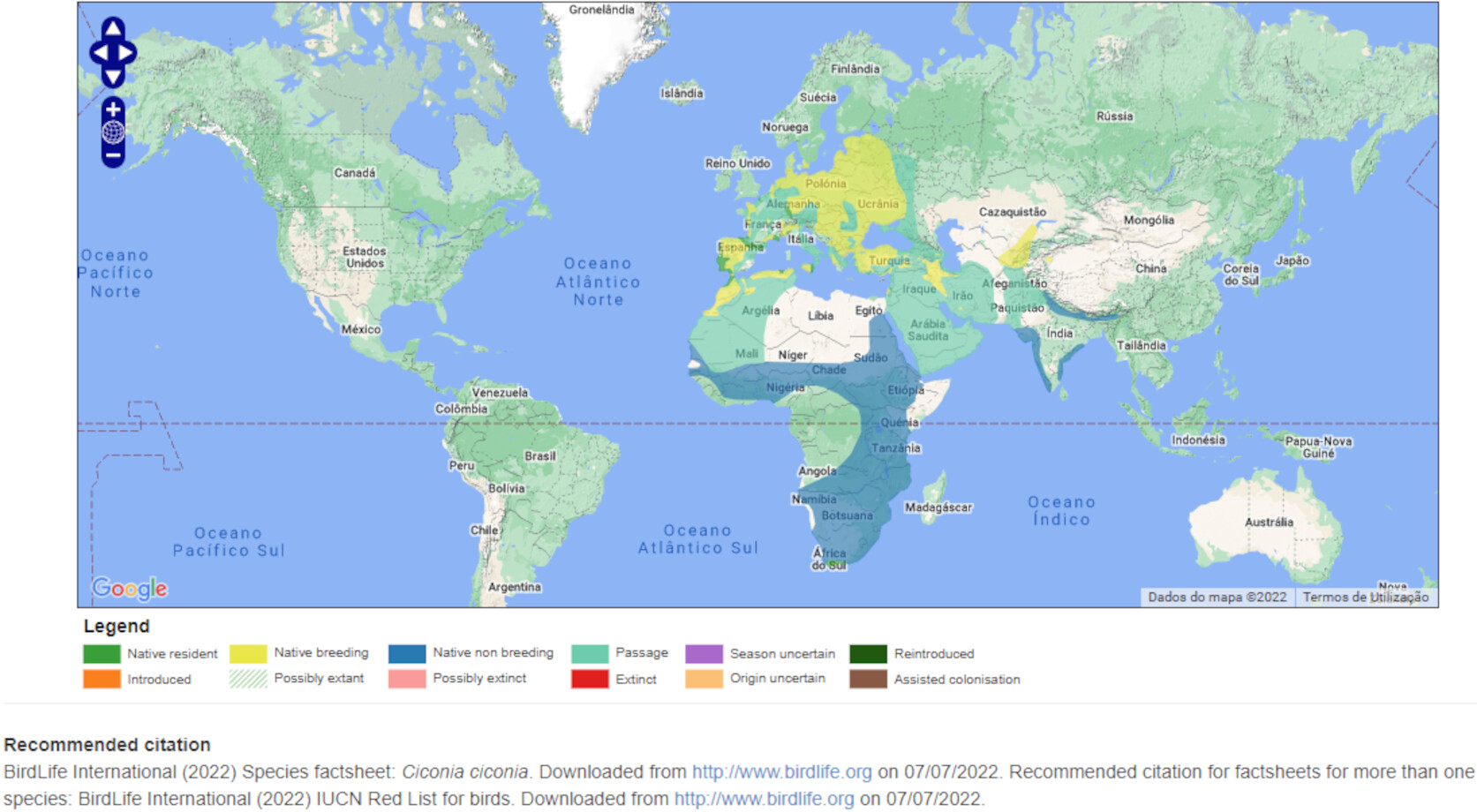 Mapa de Distribuição Mundial