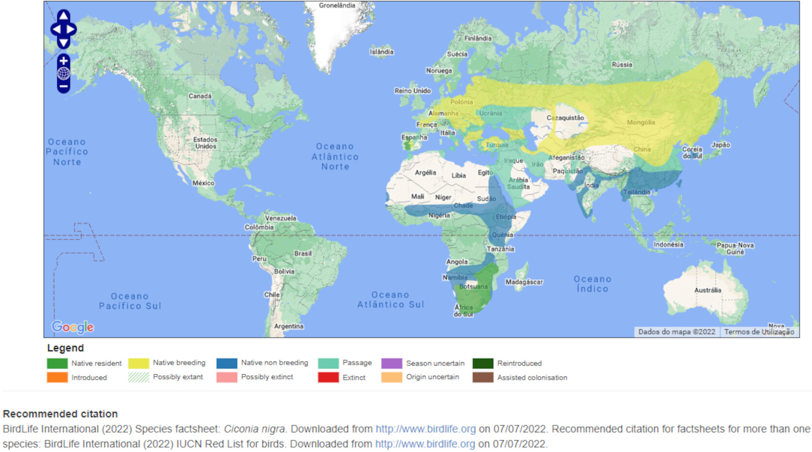 Mapa de Distribuição Mundial