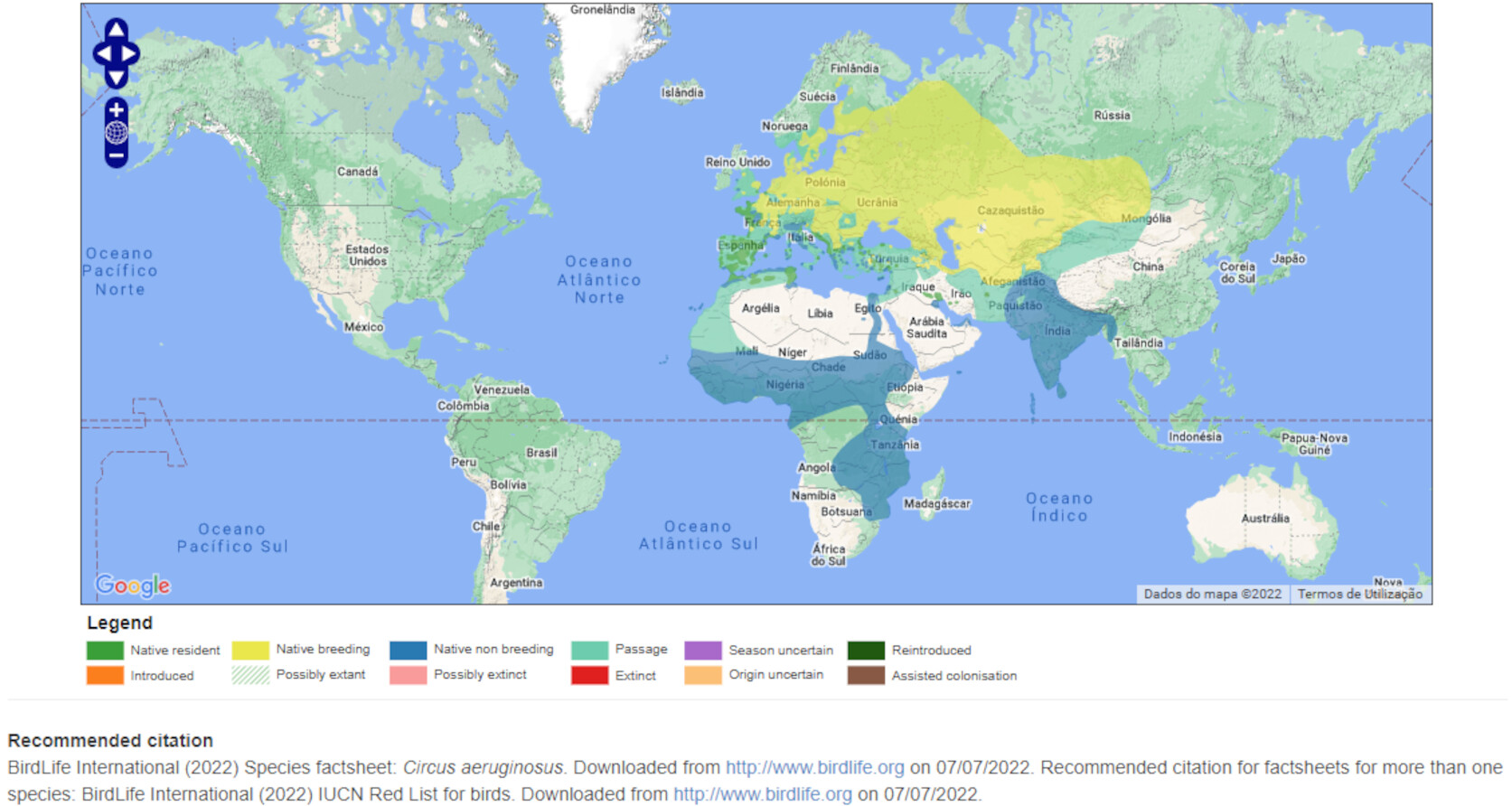 Mapa de Distribuição Mundial