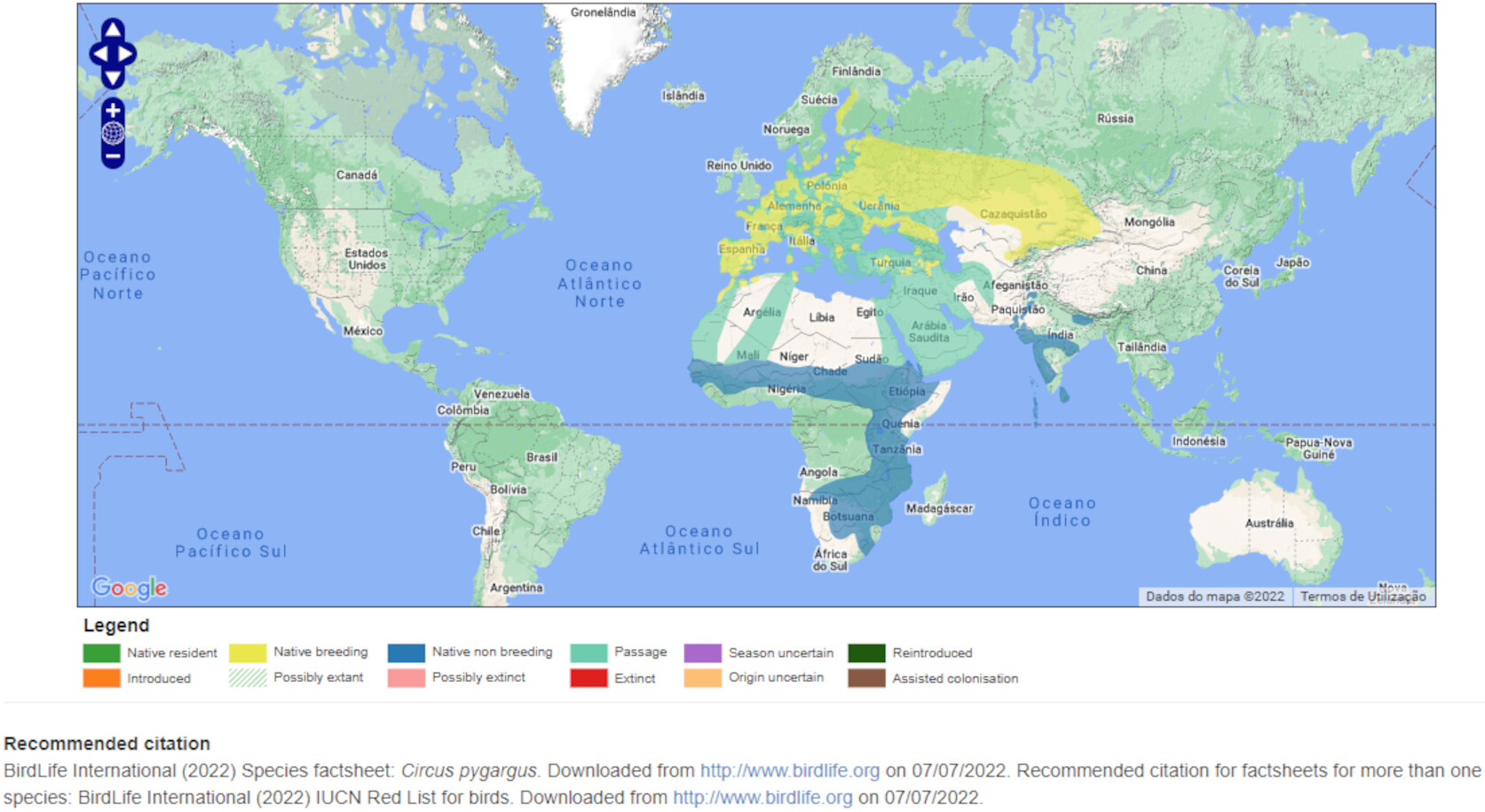 Mapa de Distribuição Mundial