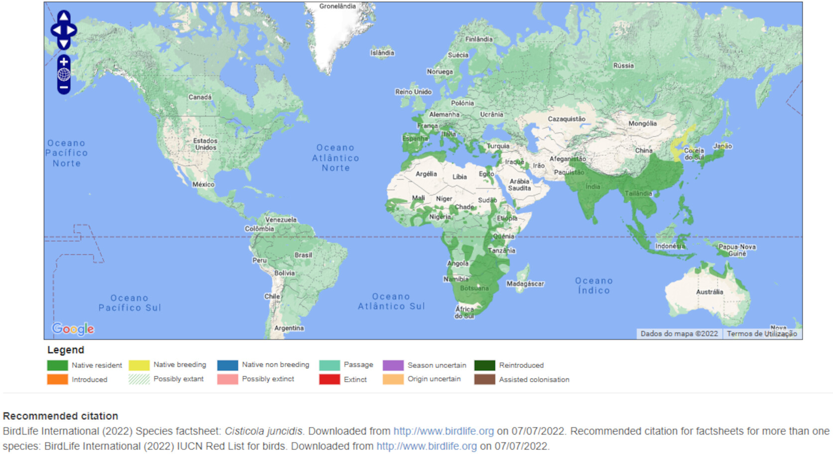 Mapa de Distribuição Mundial