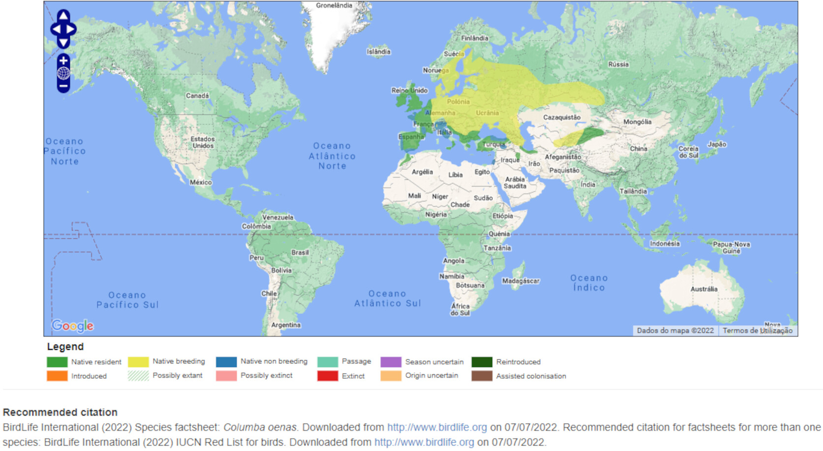 Mapa de Distribuição Mundial