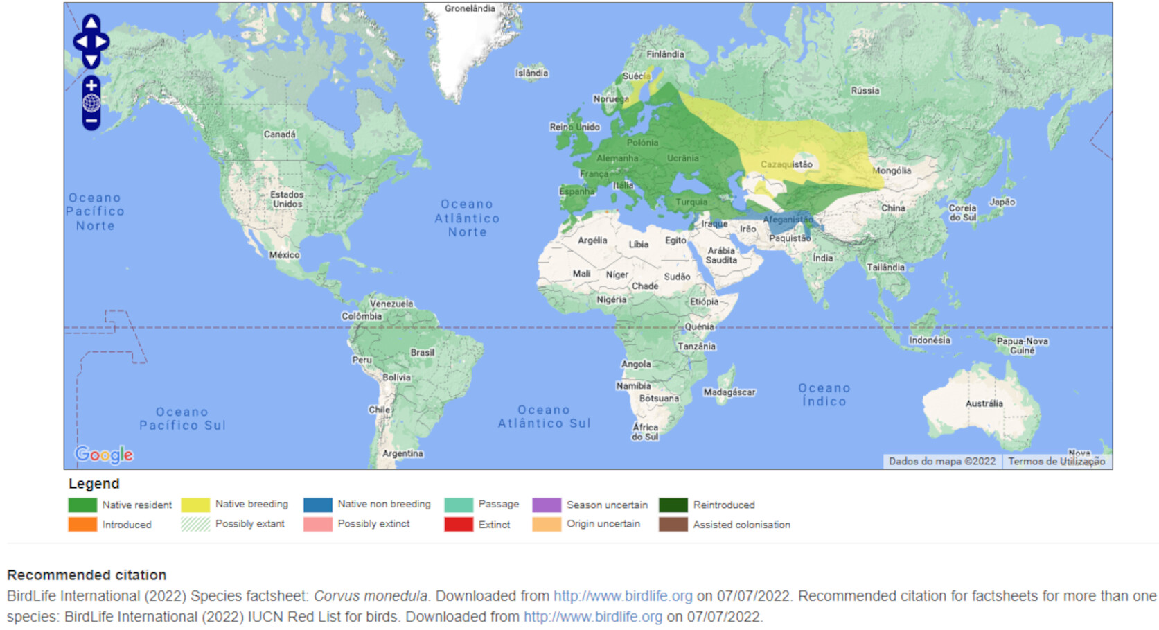 Mapa de Distribuição Mundial