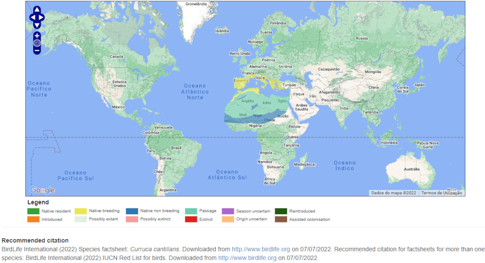 Mapa de Distribuição Mundial