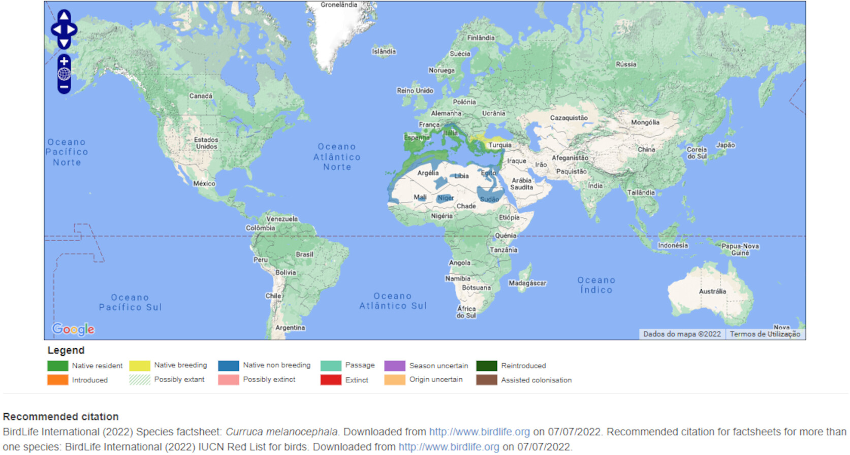 Mapa de Distribuição Mundial