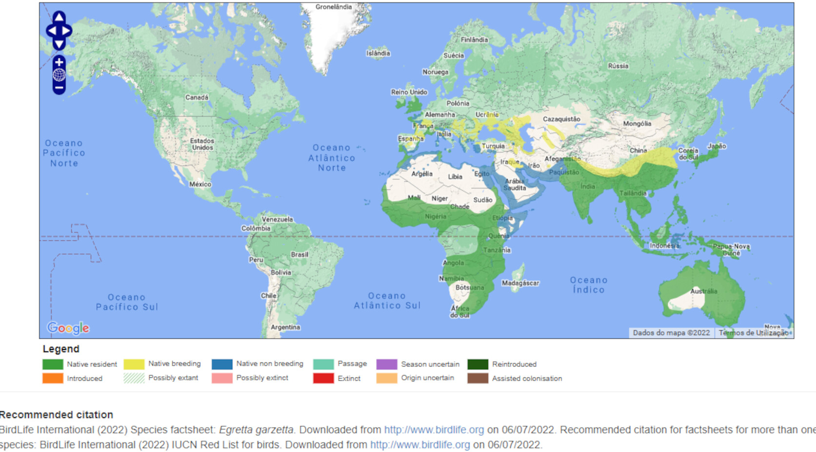 Mapa de Distribuição Mundial