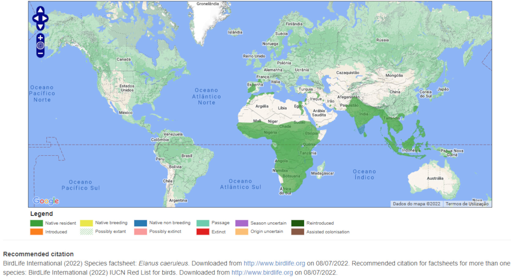 Mapa de Distribuição Mundial