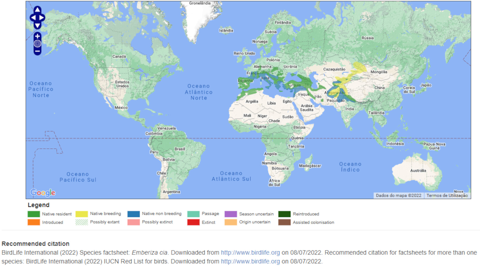 Mapa de Distribuição Mundial