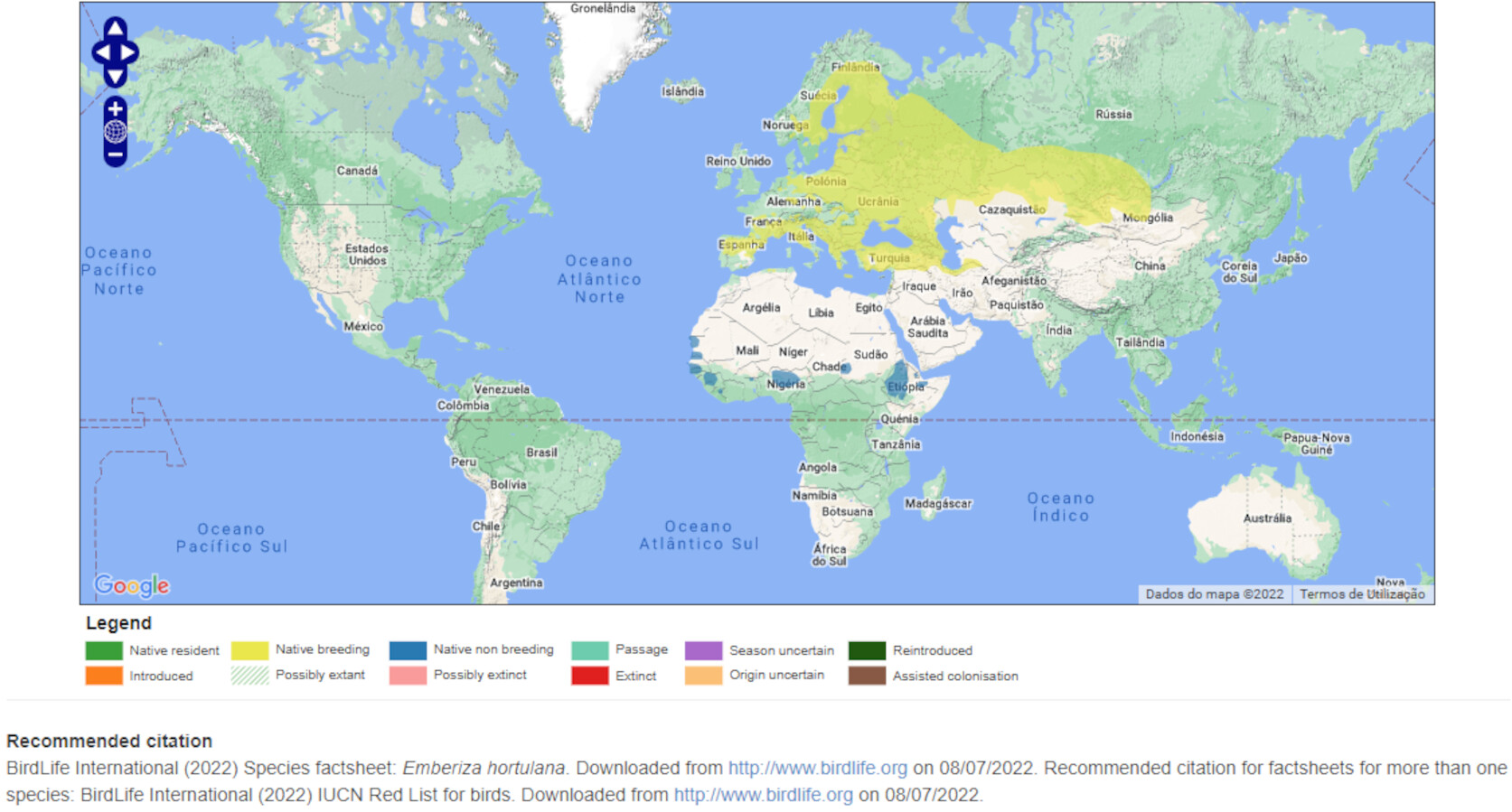 Mapa de Distribuição Mundial