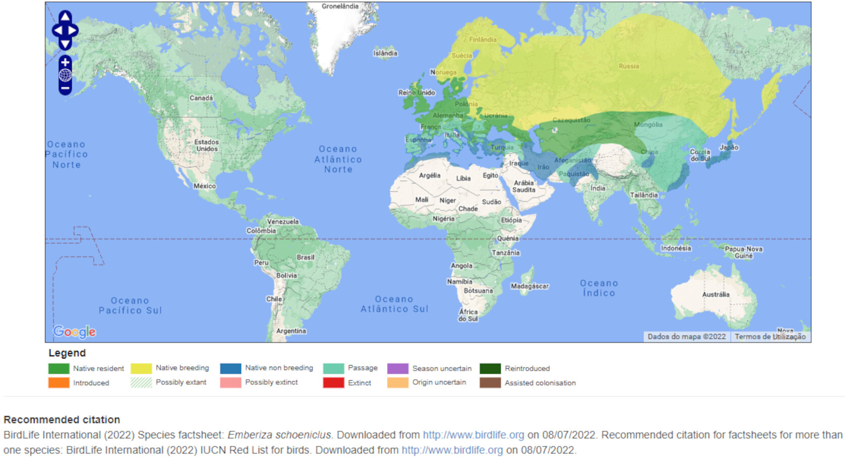 Mapa de Distribuição Mundial