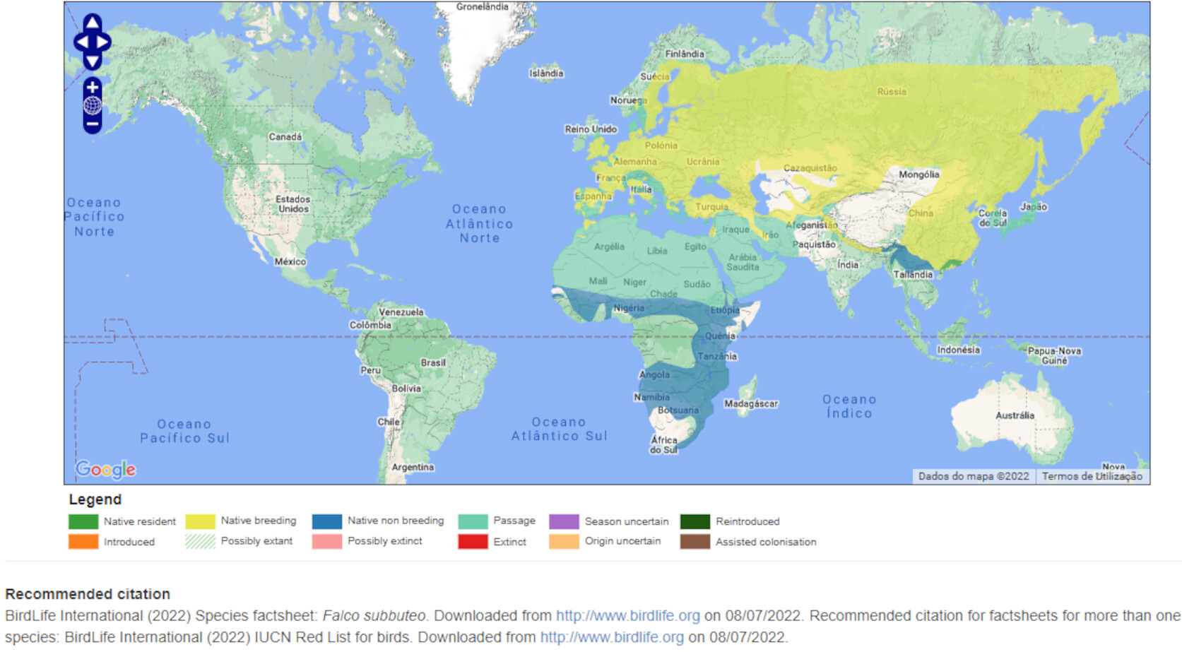 Mapa de Distribuição Mundial