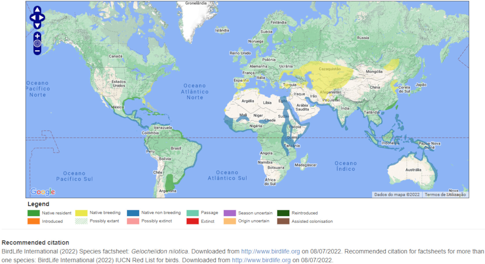 Mapa de Distribuição Mundial