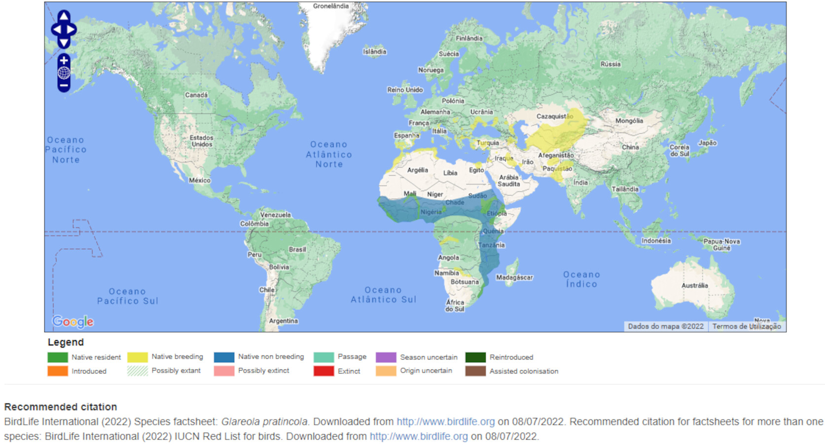 Mapa de Distribuição Mundial