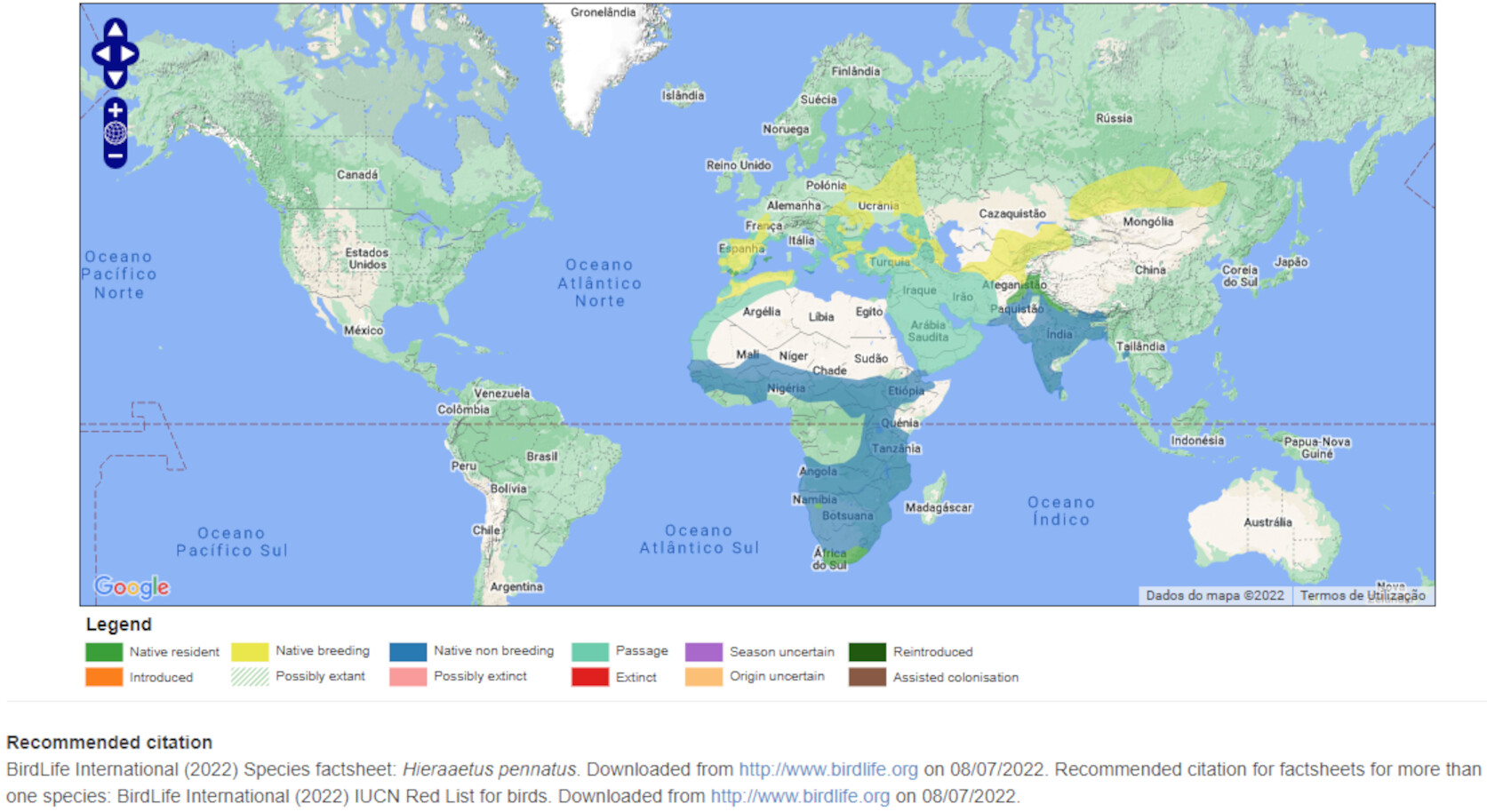 Mapa de Distribuição Mundial