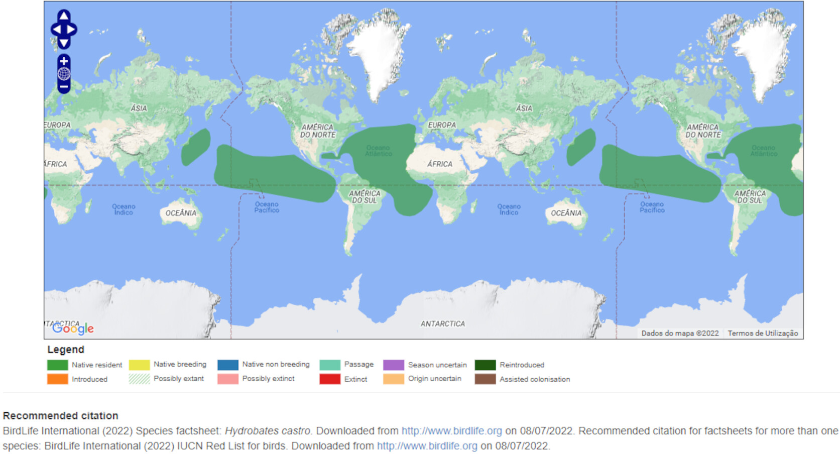 Mapa de Distribuição Mundial