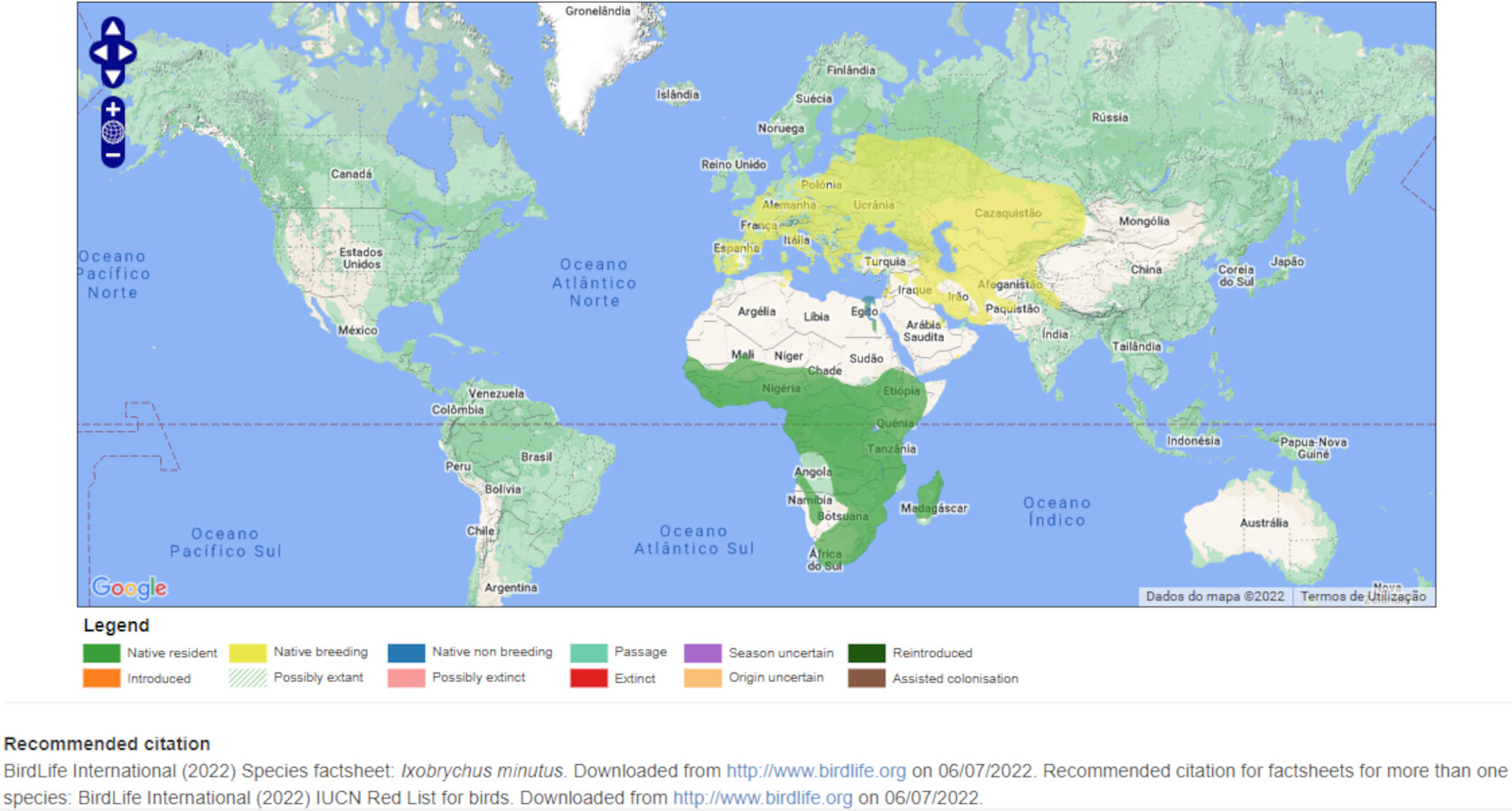 Mapa de Distribuição Mundial