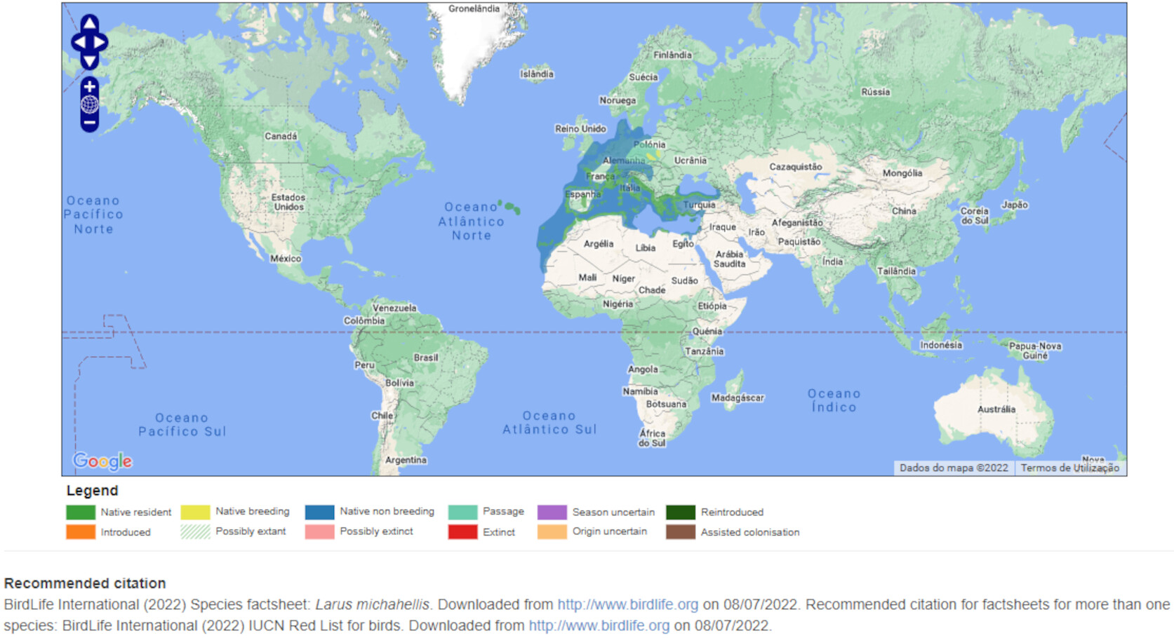 Mapa de Distribuição Mundial