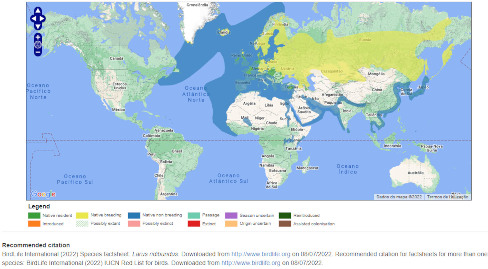 Mapa de Distribuição Mundial