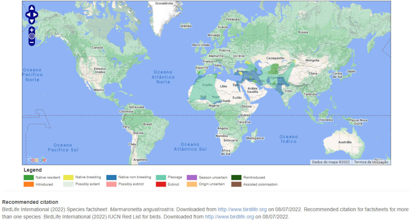 Mapa de Distribuição Mundial