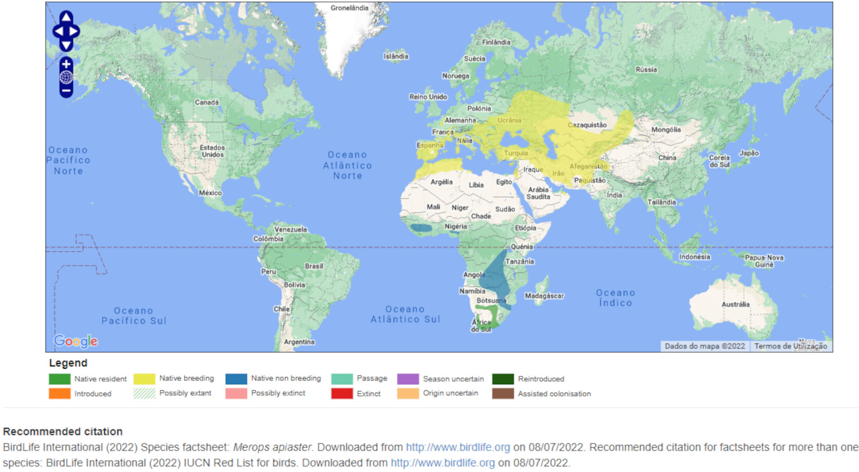 Mapa de Distribuição Mundial