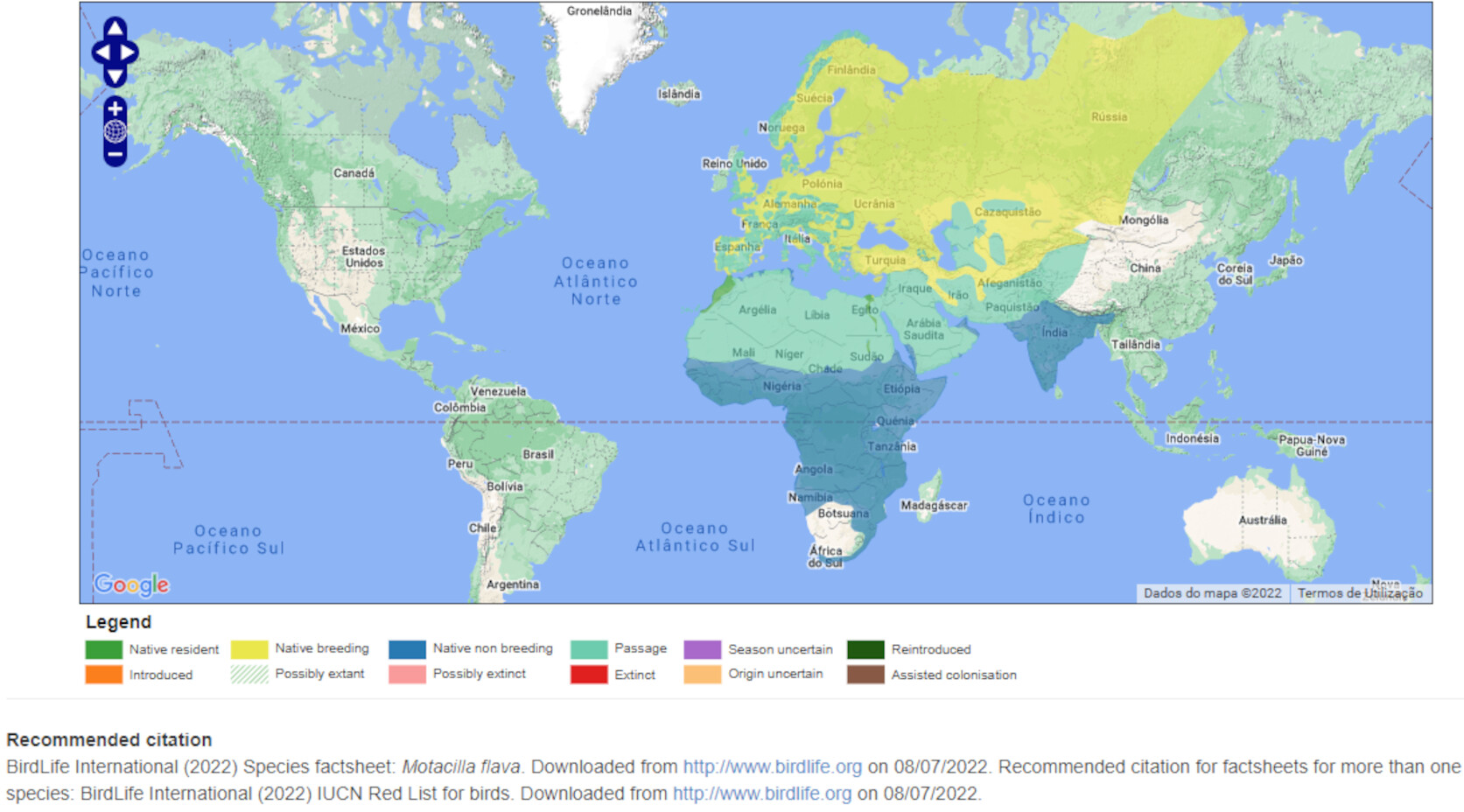 Mapa de Distribuição Mundial