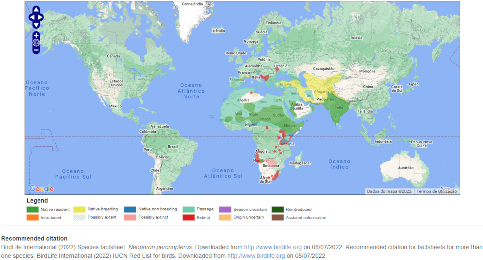 Mapa de Distribuição Mundial