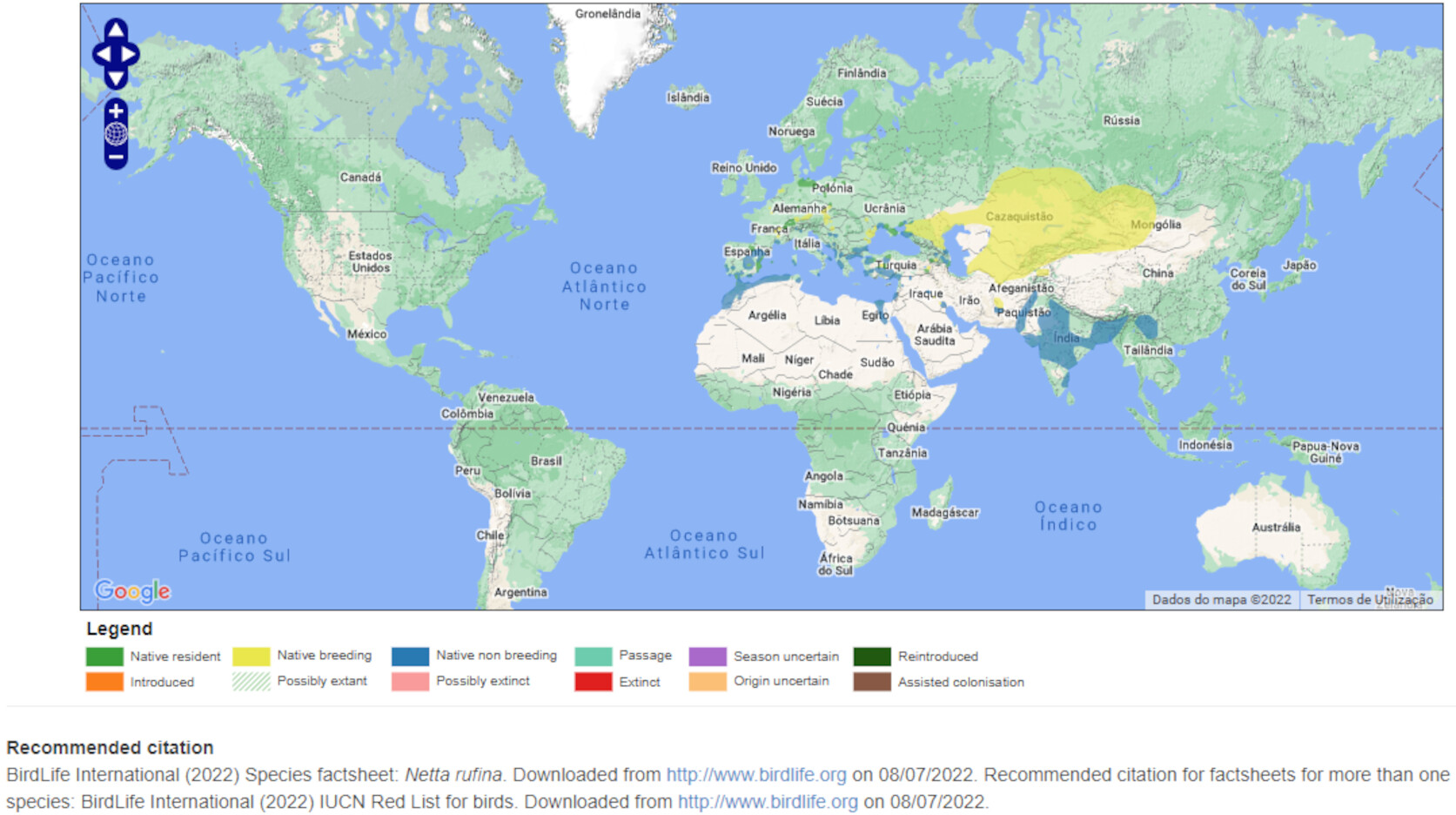 Mapa de Distribuição Mundial