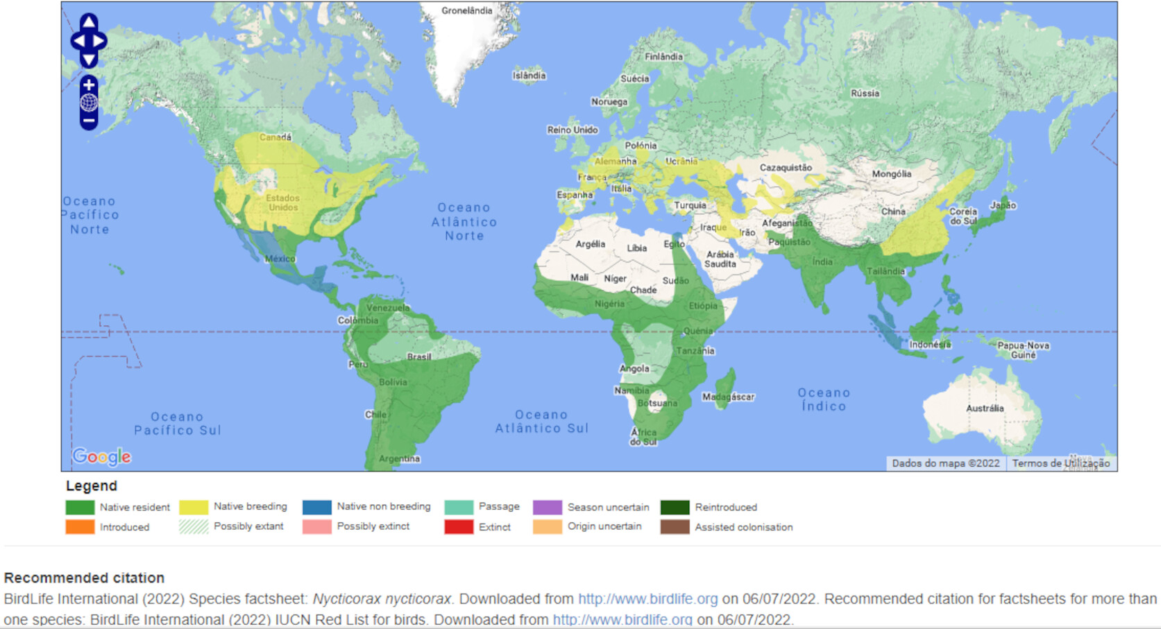 Mapa de Distribuição Mundial