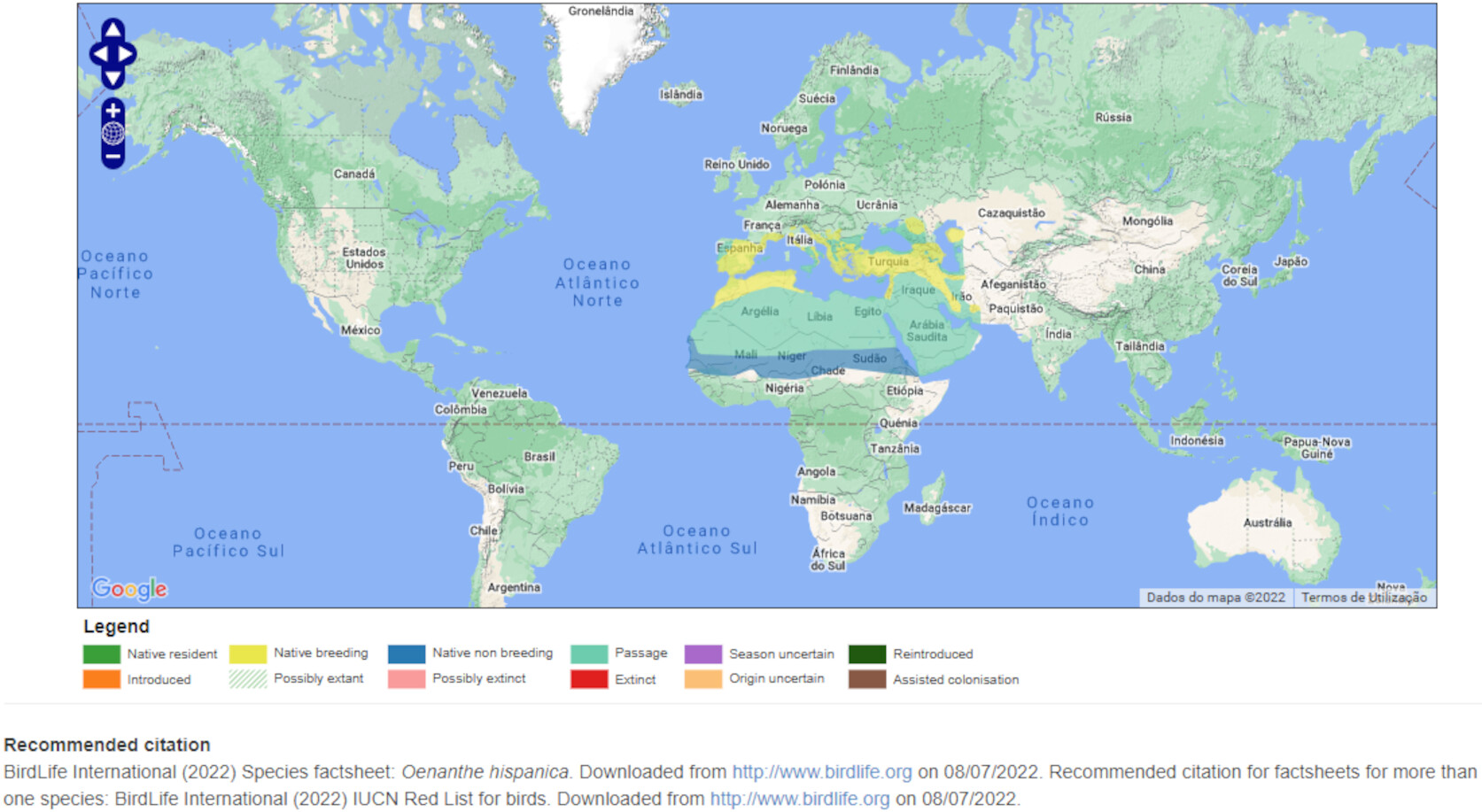 Mapa de Distribuição Mundial
