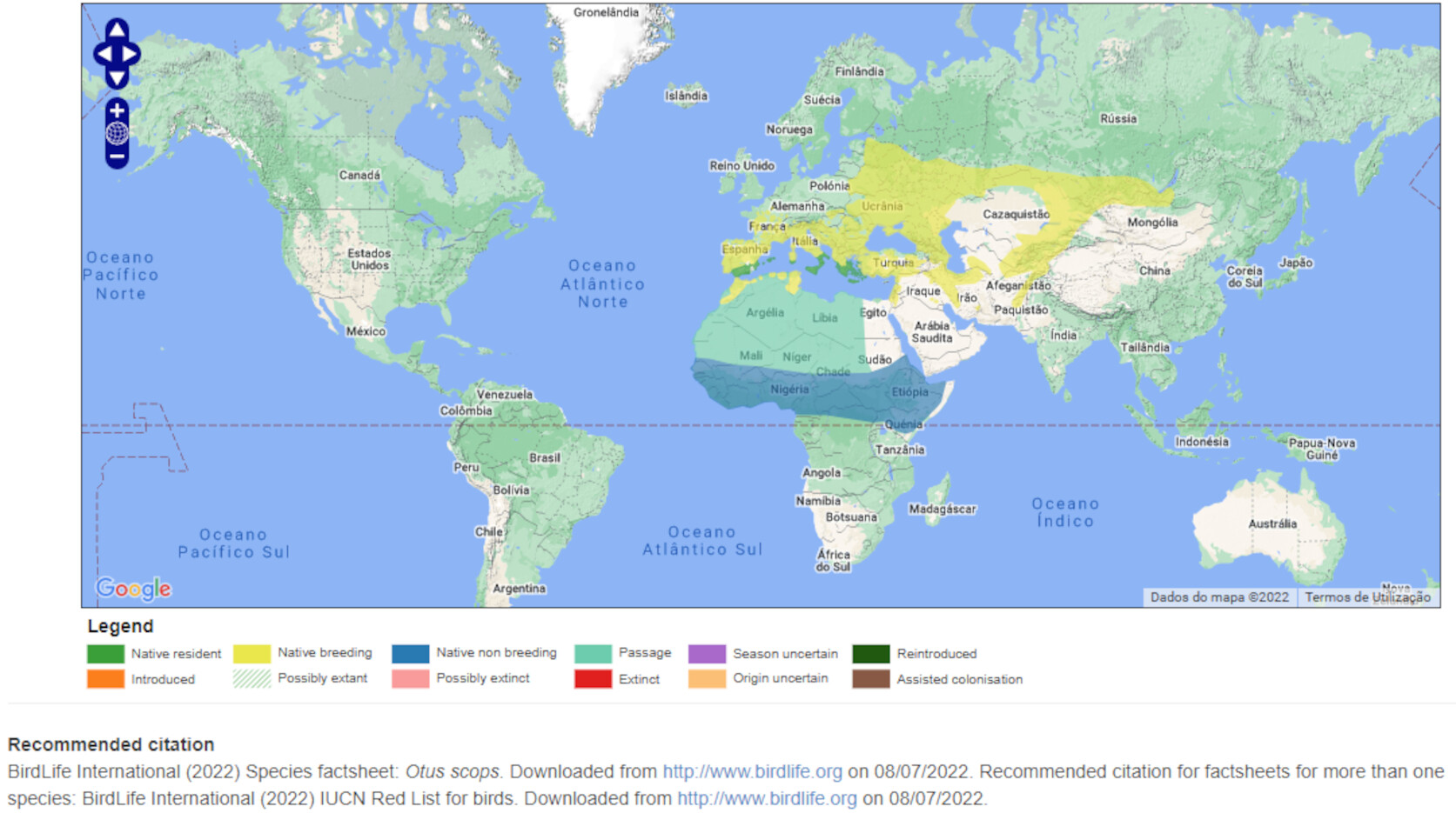Mapa de Distribuição Mundial