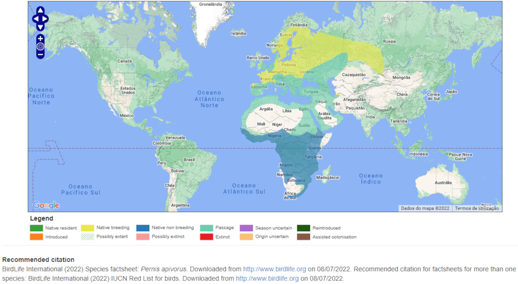 Mapa de Distribuição Mundial