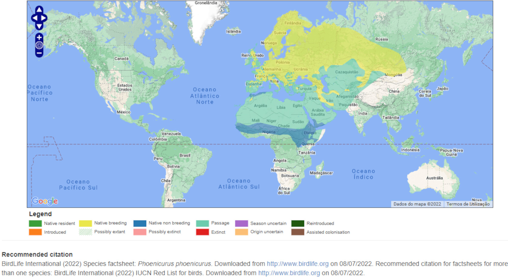Mapa de Distribuição Mundial