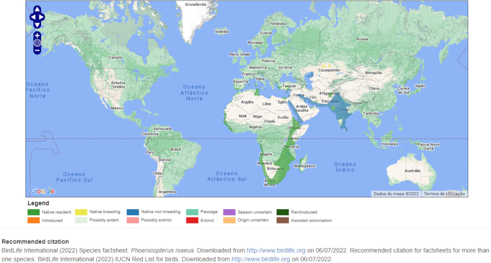 Mapa de Distribuição Mundial