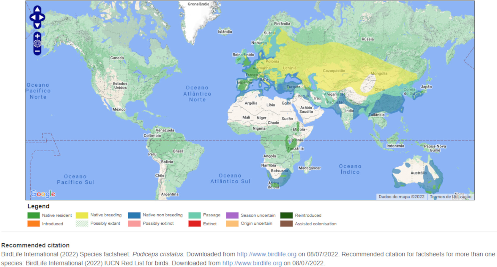 Mapa de Distribuição Mundial