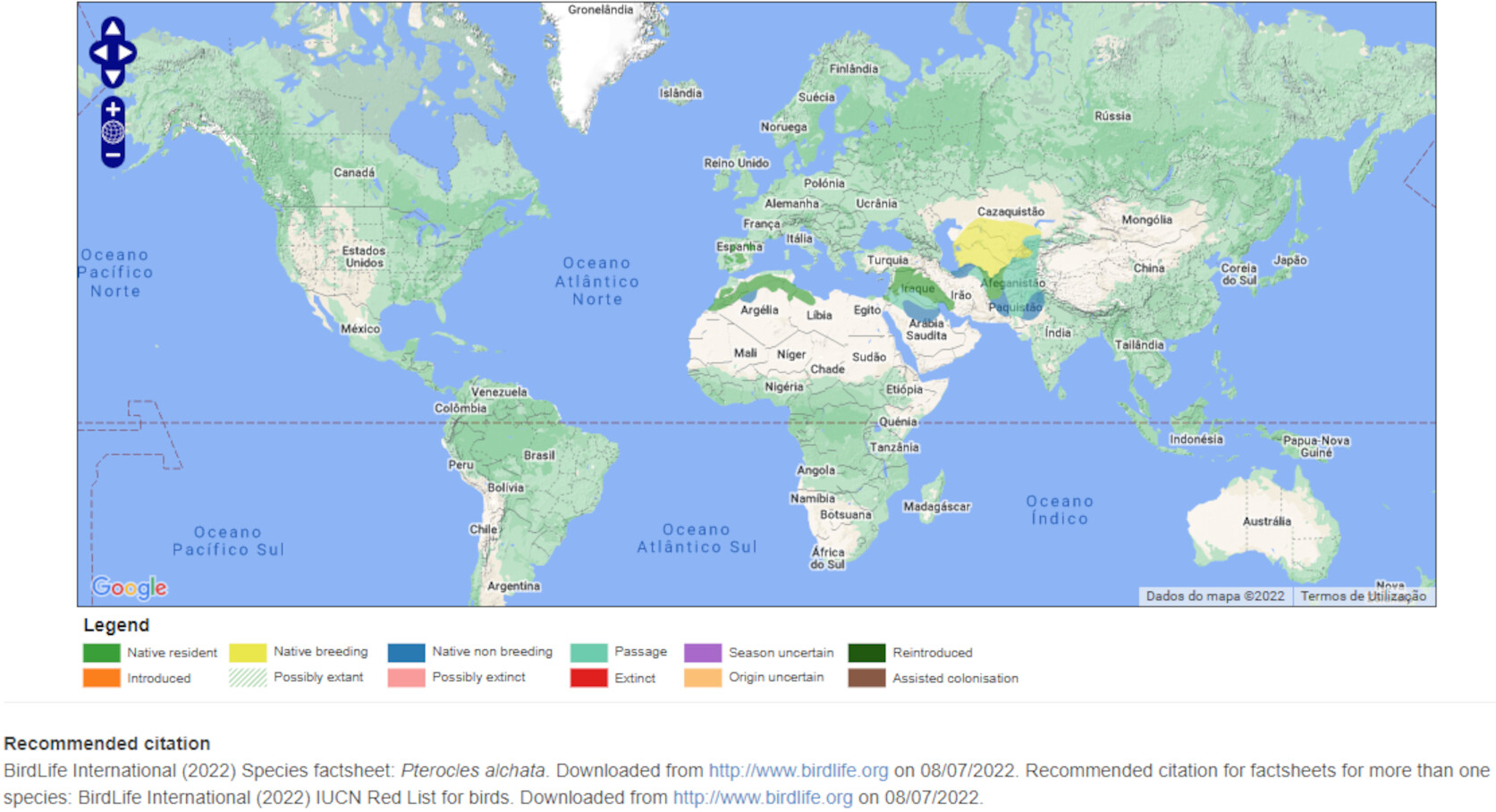 Mapa de Distribuição Mundial