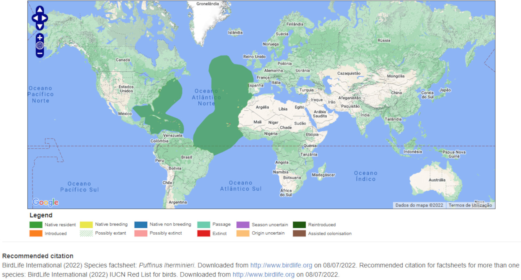 Mapa de Distribuição Mundial